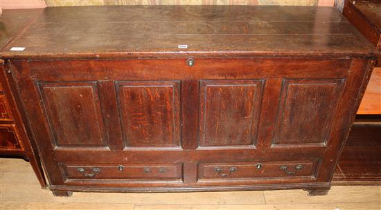 A George III oak mule chest, W.140cm